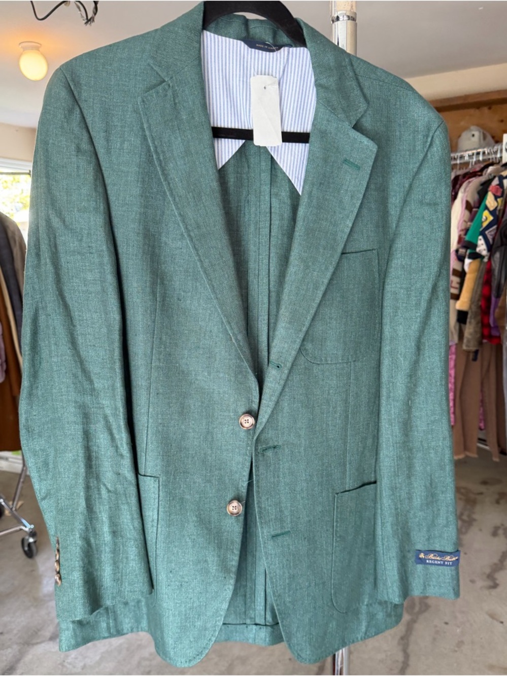 Brooks Brothers Green Linen Sport Coat
